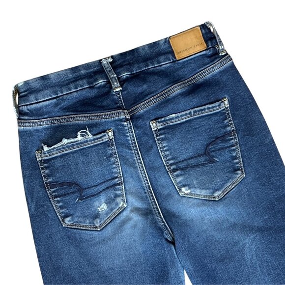 AE Ne(x)t Level Stretch Curvy High Waisted Distressed Jegging Size 4 - Picture 6 of 8